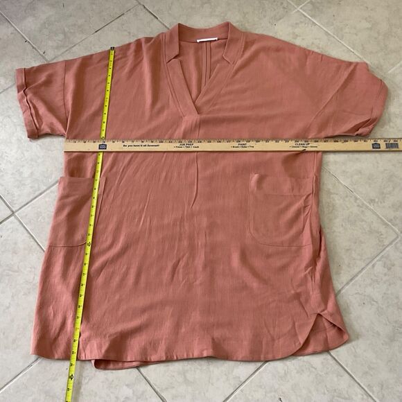 Ces Femme Dress Women’s size Small shapeless minimalist Orange peach pockets - Picture 6 of 9